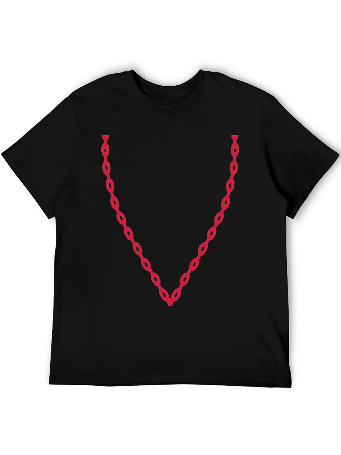 Black Chain V-Neck Graphic Tee - Bold & Stylish view 5
