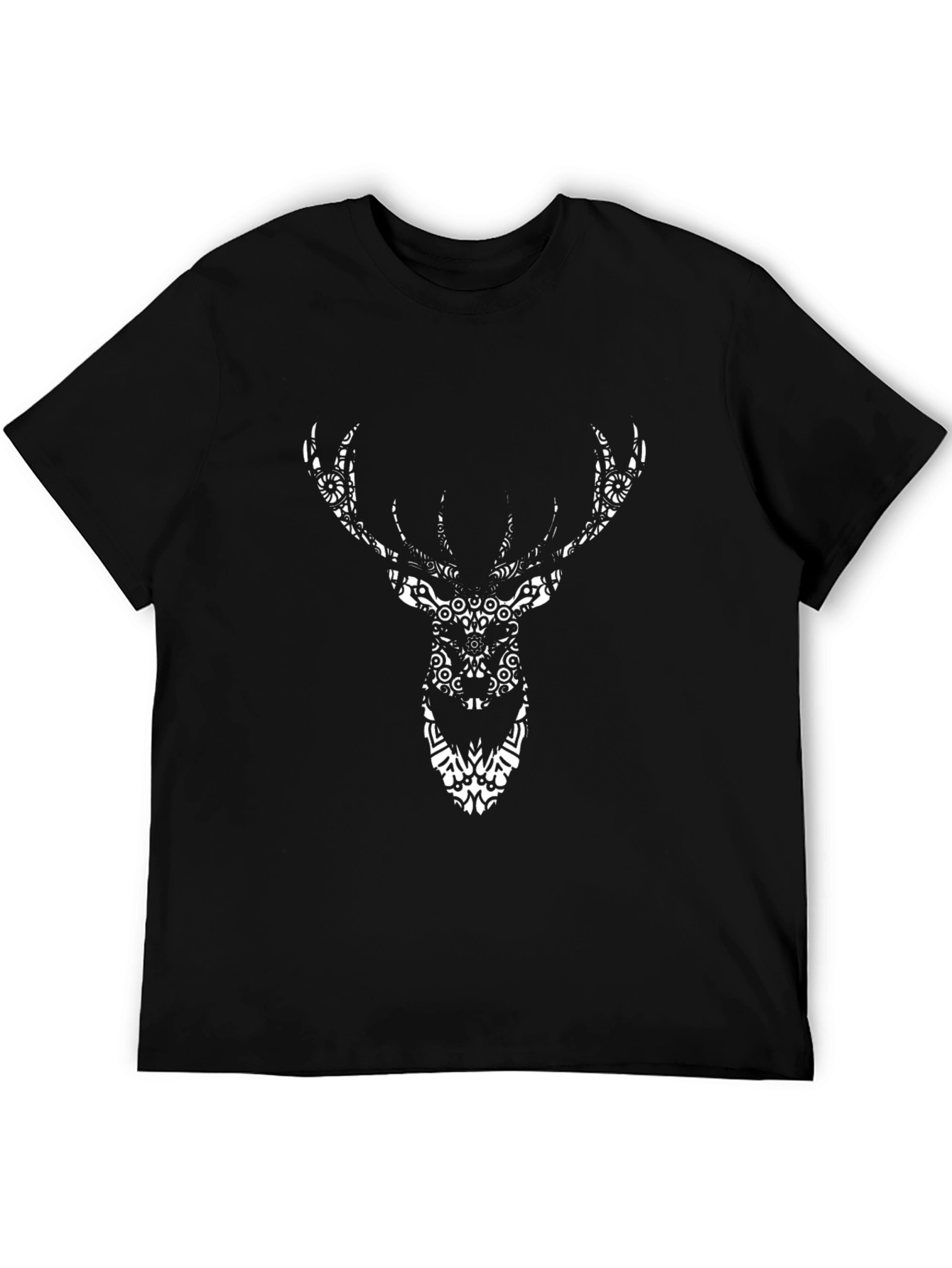 Black Black Deer Head Graphic Tee view 5