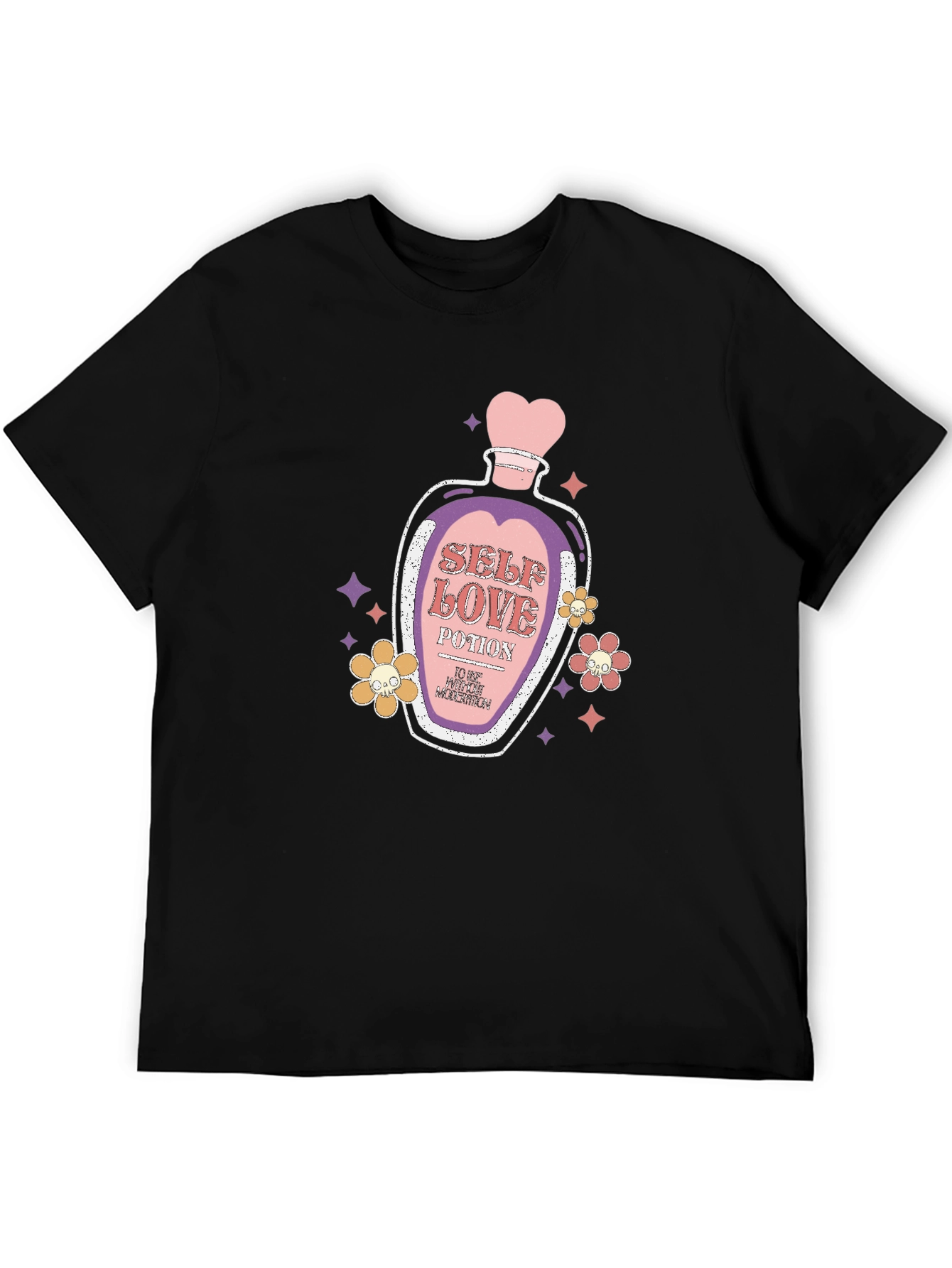 Black Self-Love Potion Graphic T-Shirt view 5