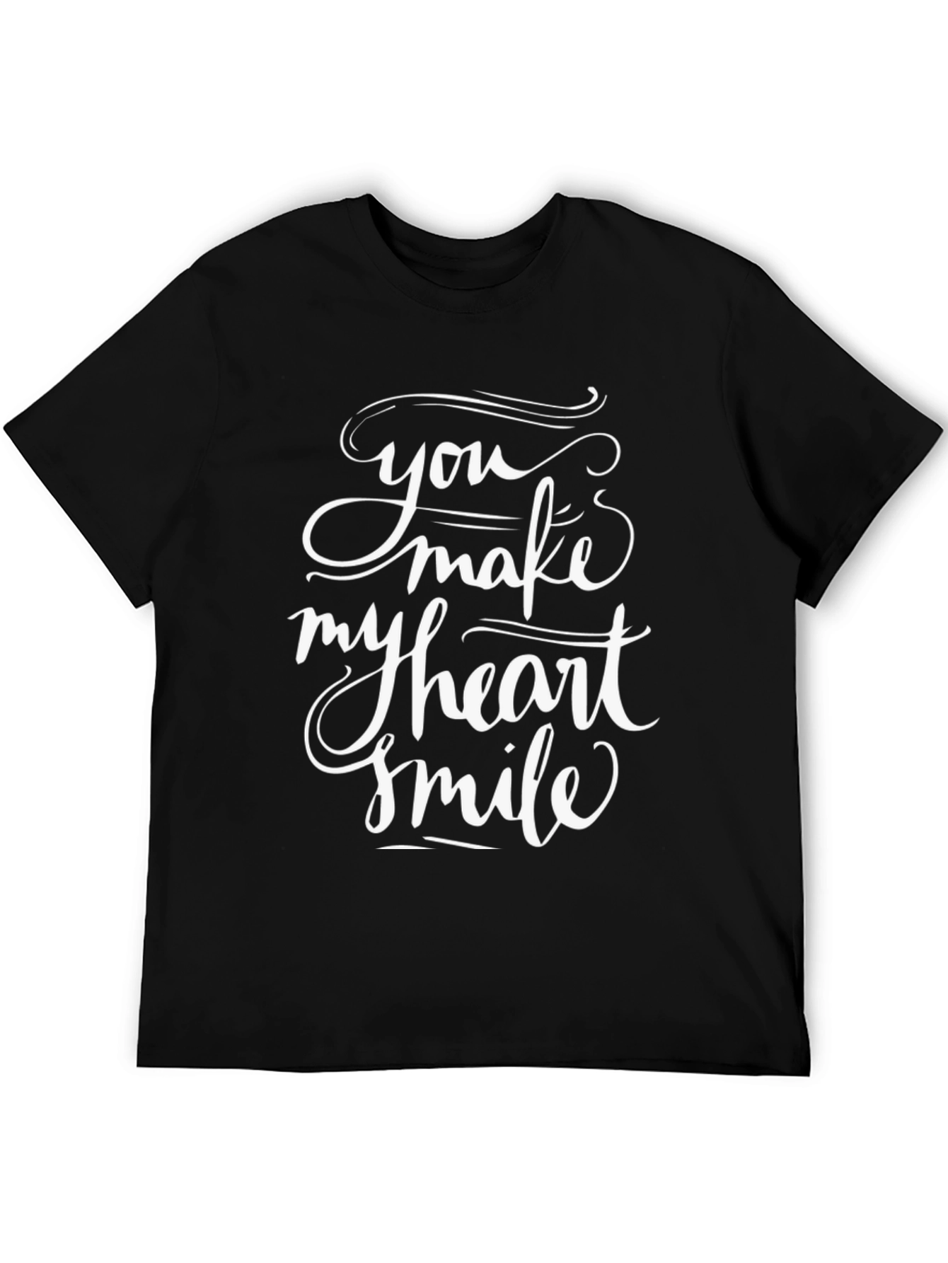 Black You Make My Heart Smile Graphic T-Shirt view 5