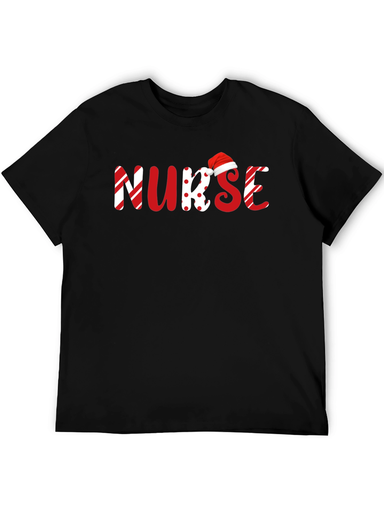 Black Nurse Christmas Themed T-Shirt view 5