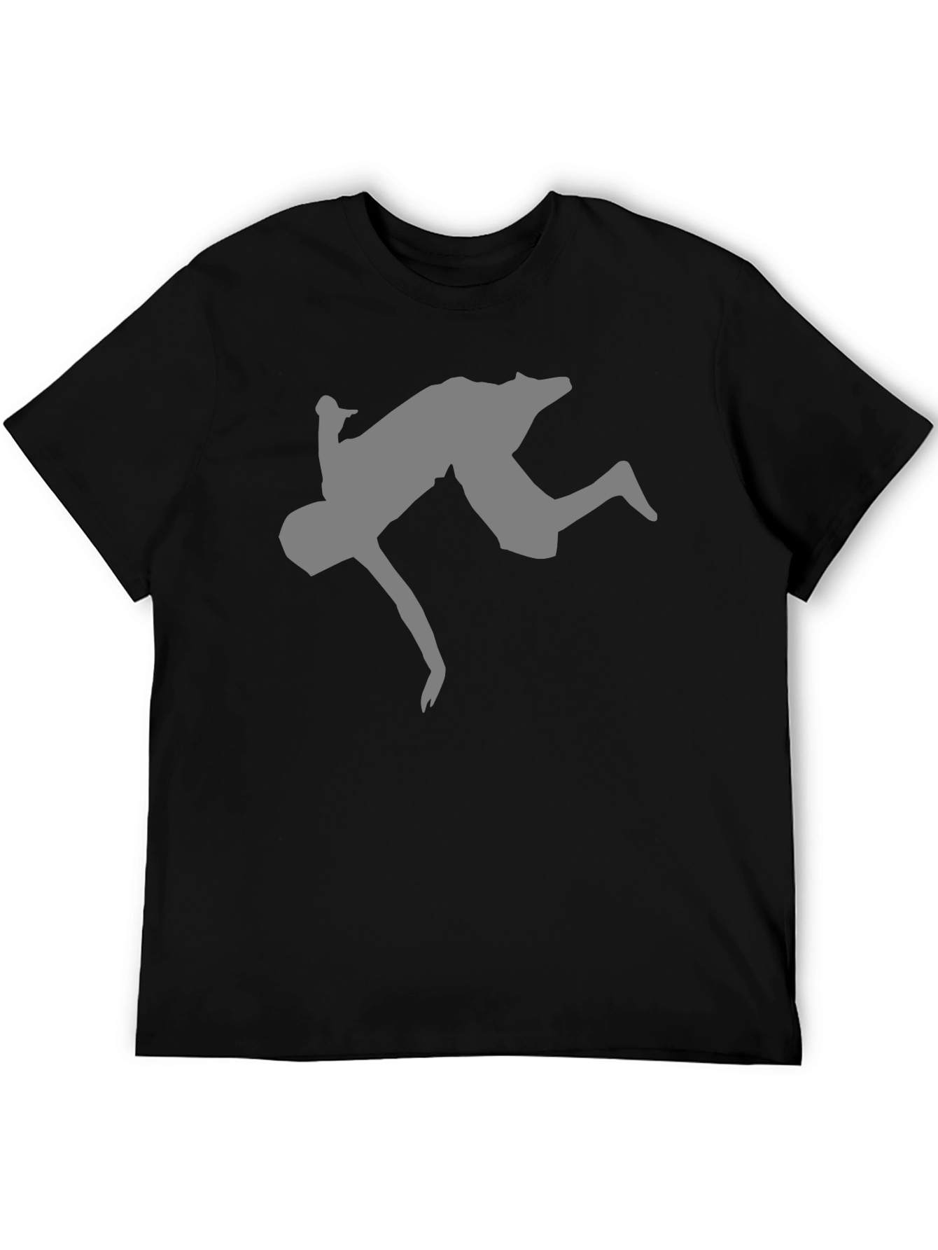 Black Parkour Silhouette Black T-Shirt view 5