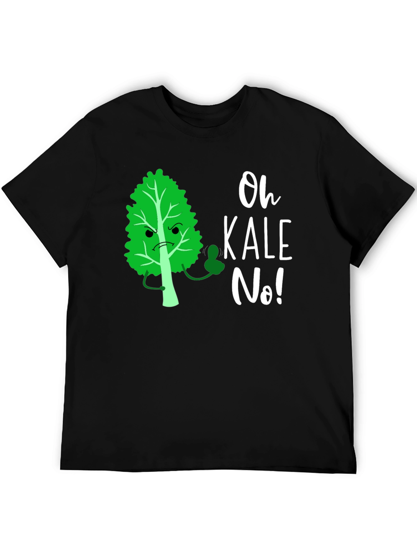 Black Oh Kale No! Funny Graphic T-Shirt view 5