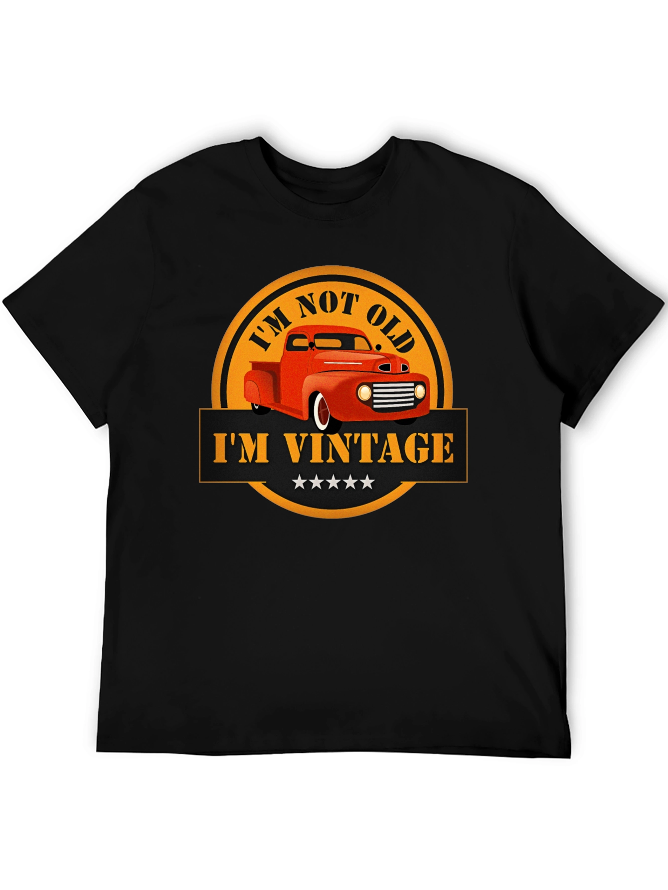 Black Vintage Car Graphic T-Shirt -  'I'm Not Old I'm Vintage' view 5
