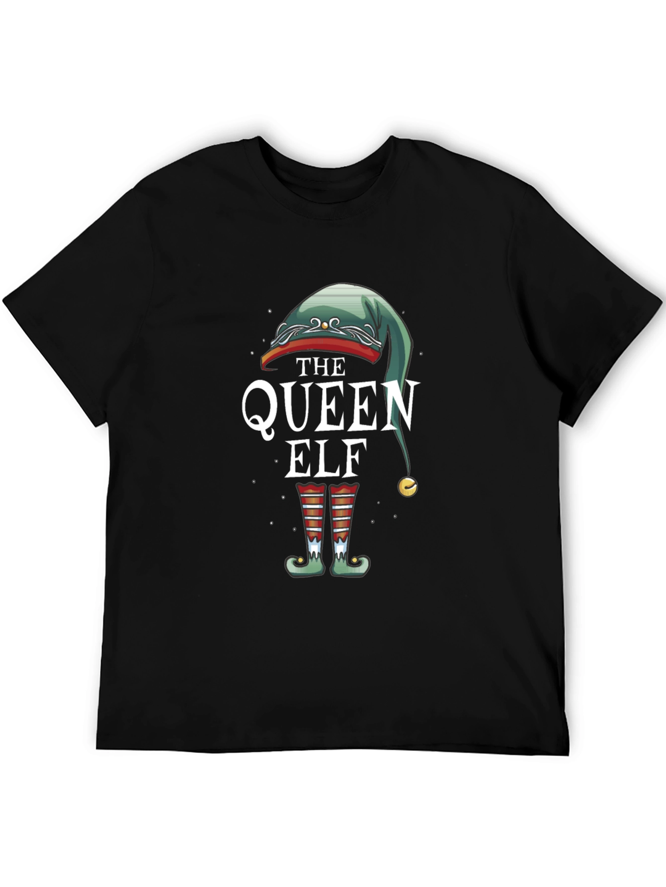 Black Queen Elf Graphic Tee - Holiday Festive Shirt view 5