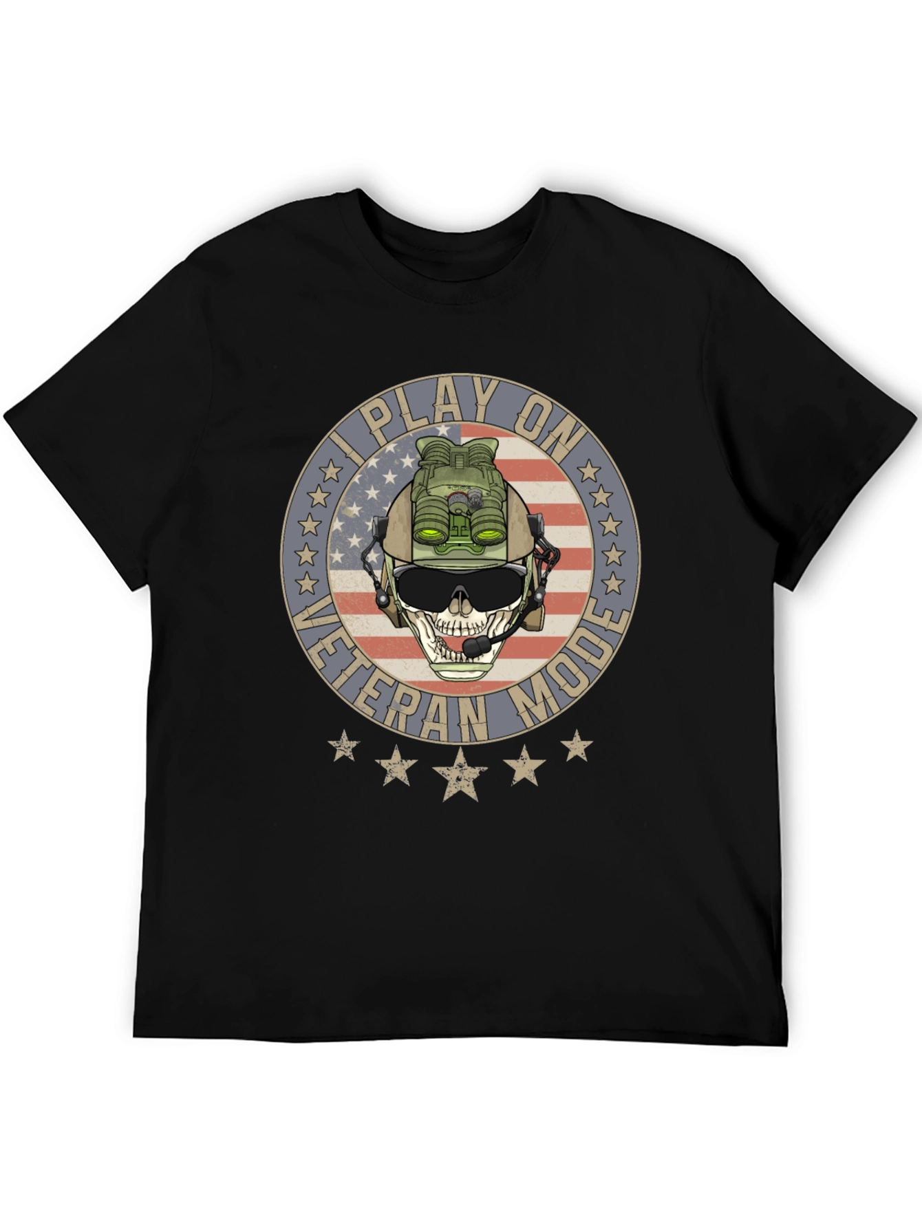Black I Play on Veteran Mode Graphic T-Shirt view 5