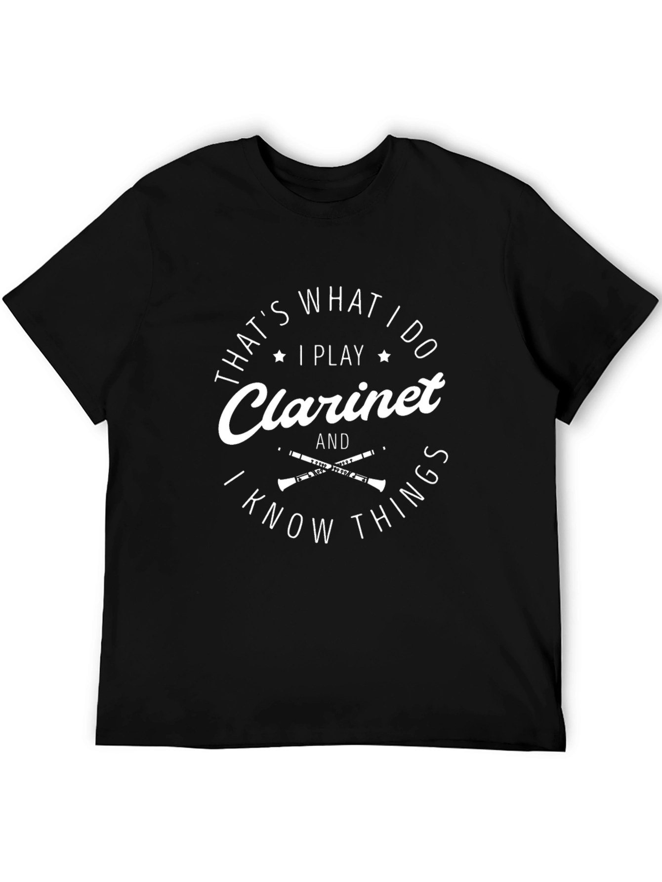 Black I Play Clarinet T-Shirt Funny Musician Gift view 5