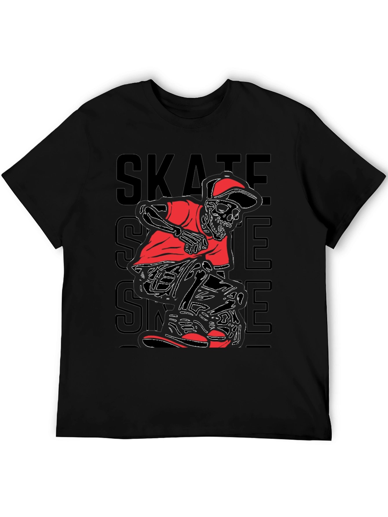 Black Skate Skeleton Graphic Tee - Edgy Style view 5