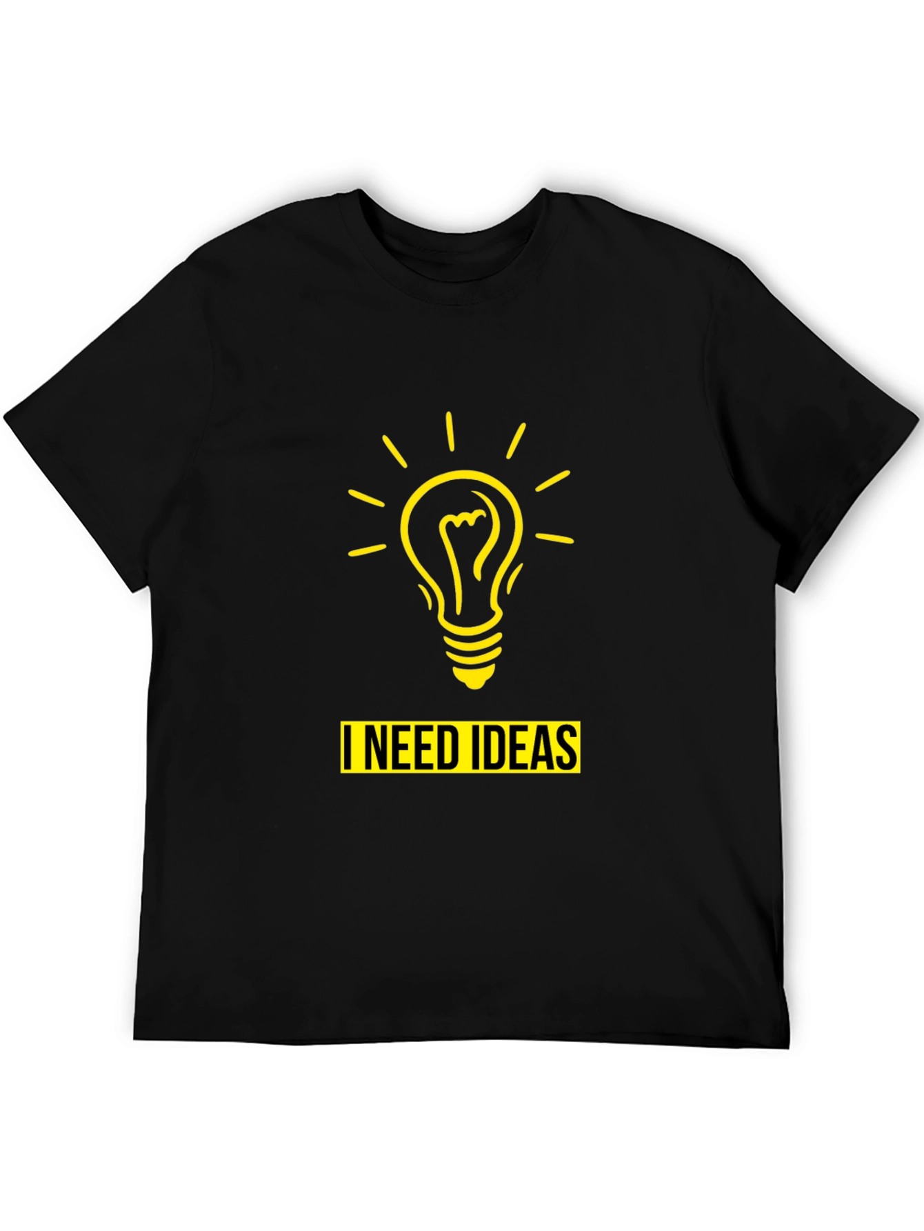 Black I Need Ideas T-Shirt - Mens Black Novelty Tee view 5