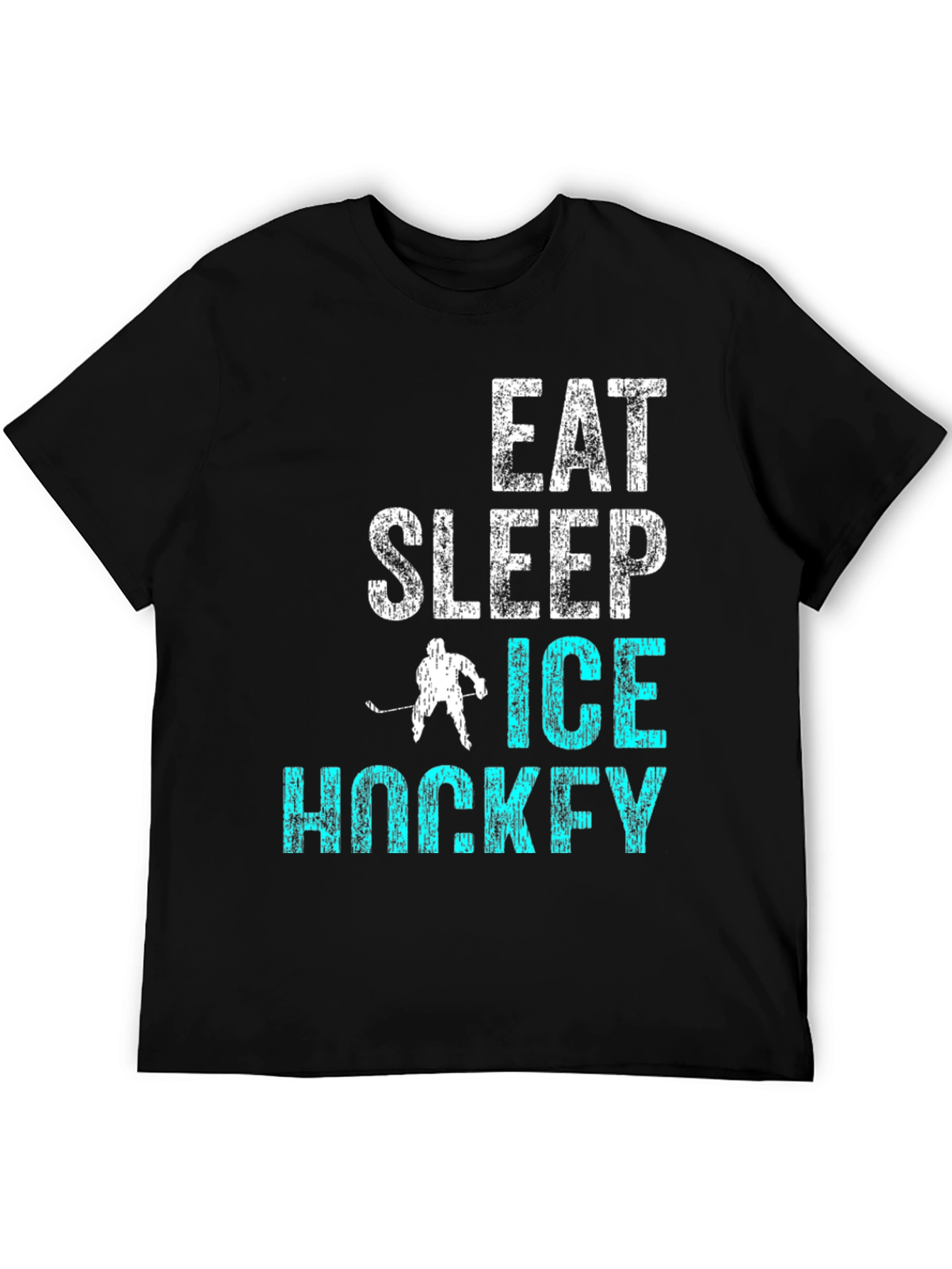 Black Eat Sleep Ice Hockey T-Shirt view 5
