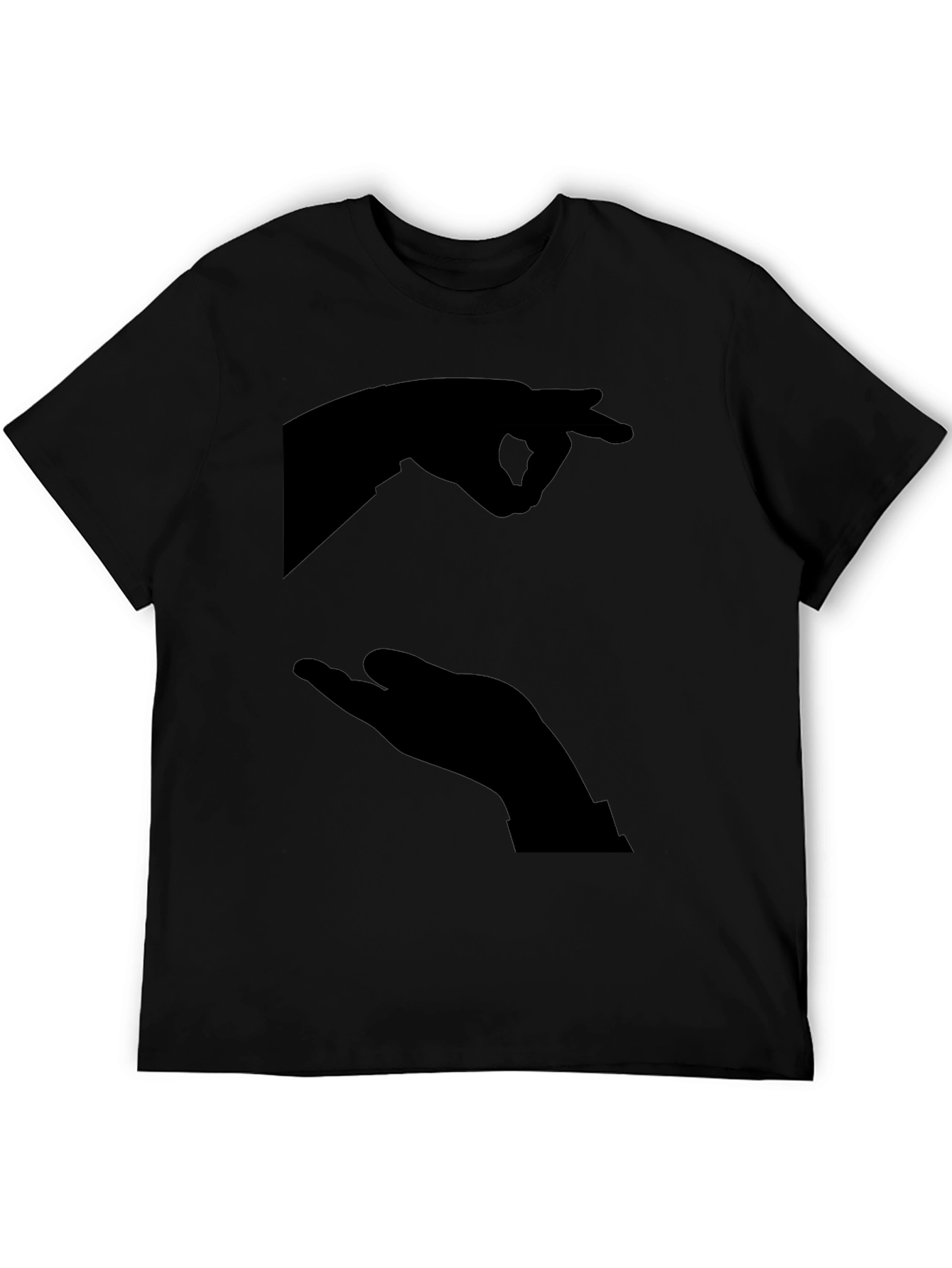 Black Funny Silhouette Hands Black T-Shirt view 5