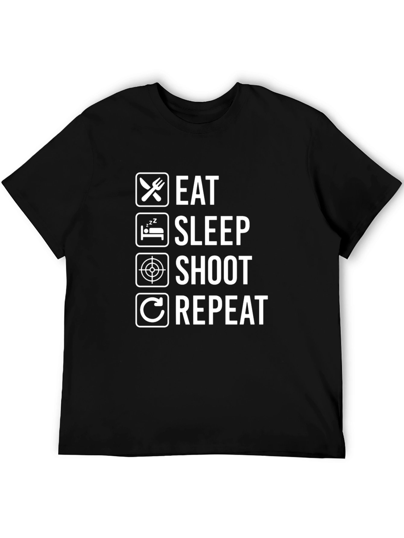 Eat Sleep Shoot Repeat Black Graphic Tee - 5