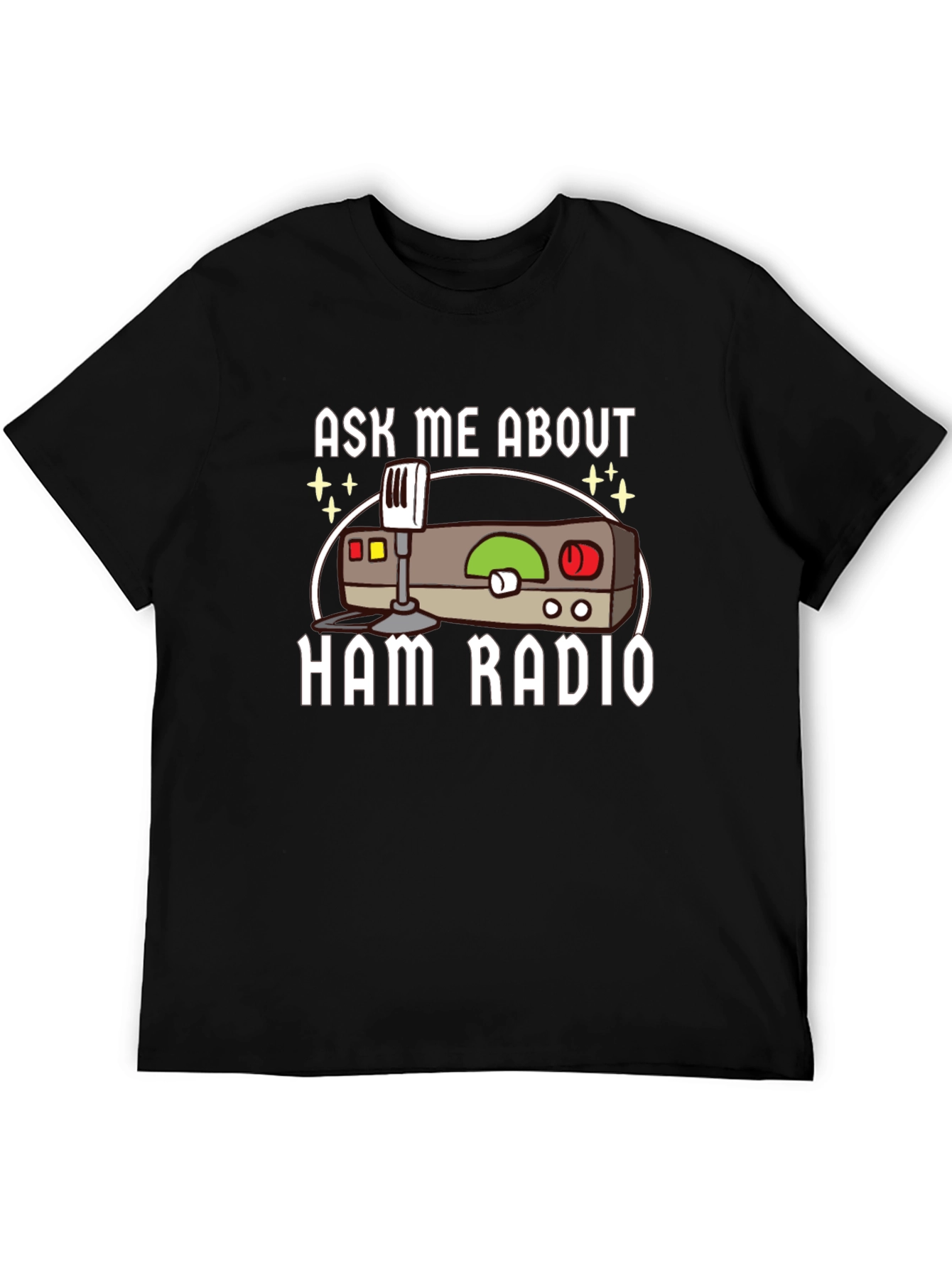 Black Ask Me About Ham Radio T-Shirt view 5