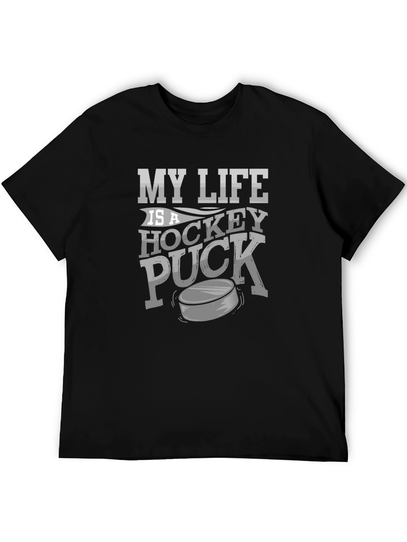 Black My Life is a Hockey Puck T-Shirt view 5