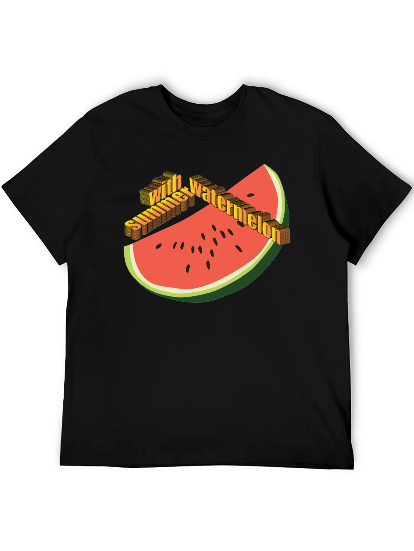 Black Summer Watermelon Graphic Tee view 5