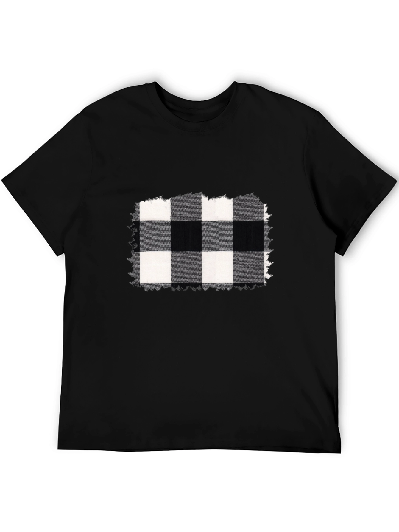Black Buffalo Plaid Graphic Tee view 5