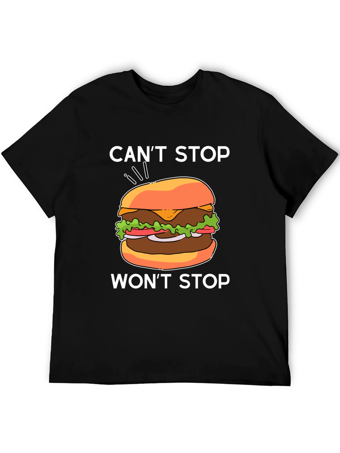 Black Can't Stop Won't Stop Burger Graphic Tee view 5