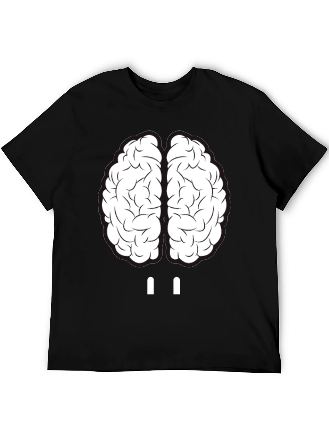 Black Brain Graphic Tee - Unisex Crew Neck T-Shirt view 5