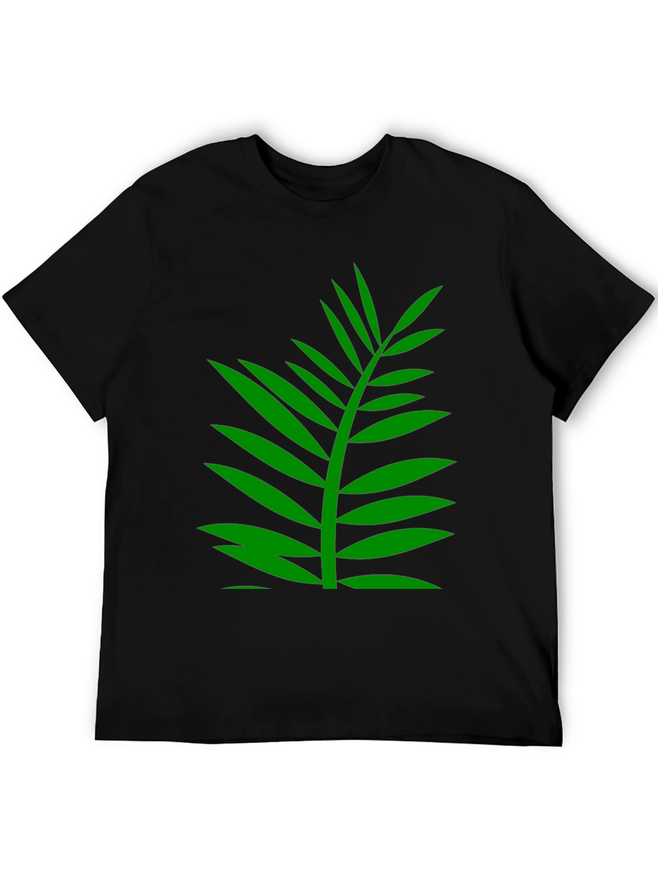 Black Tropical Palm Leaf Graphic T-Shirt - Black view 5