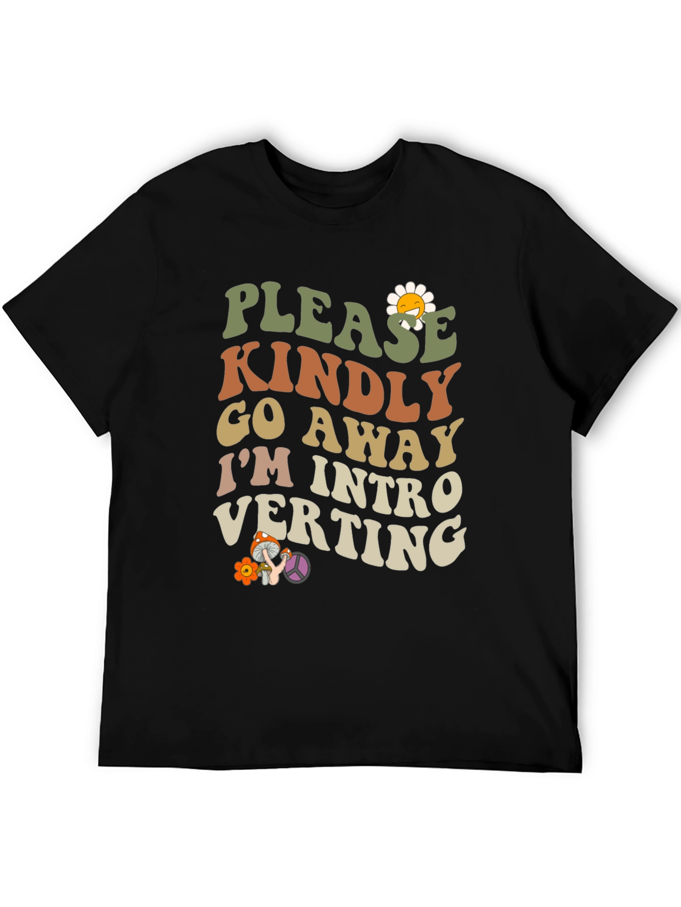 Black Introverting Graphic Tee - Please Kindly Go Away view 5