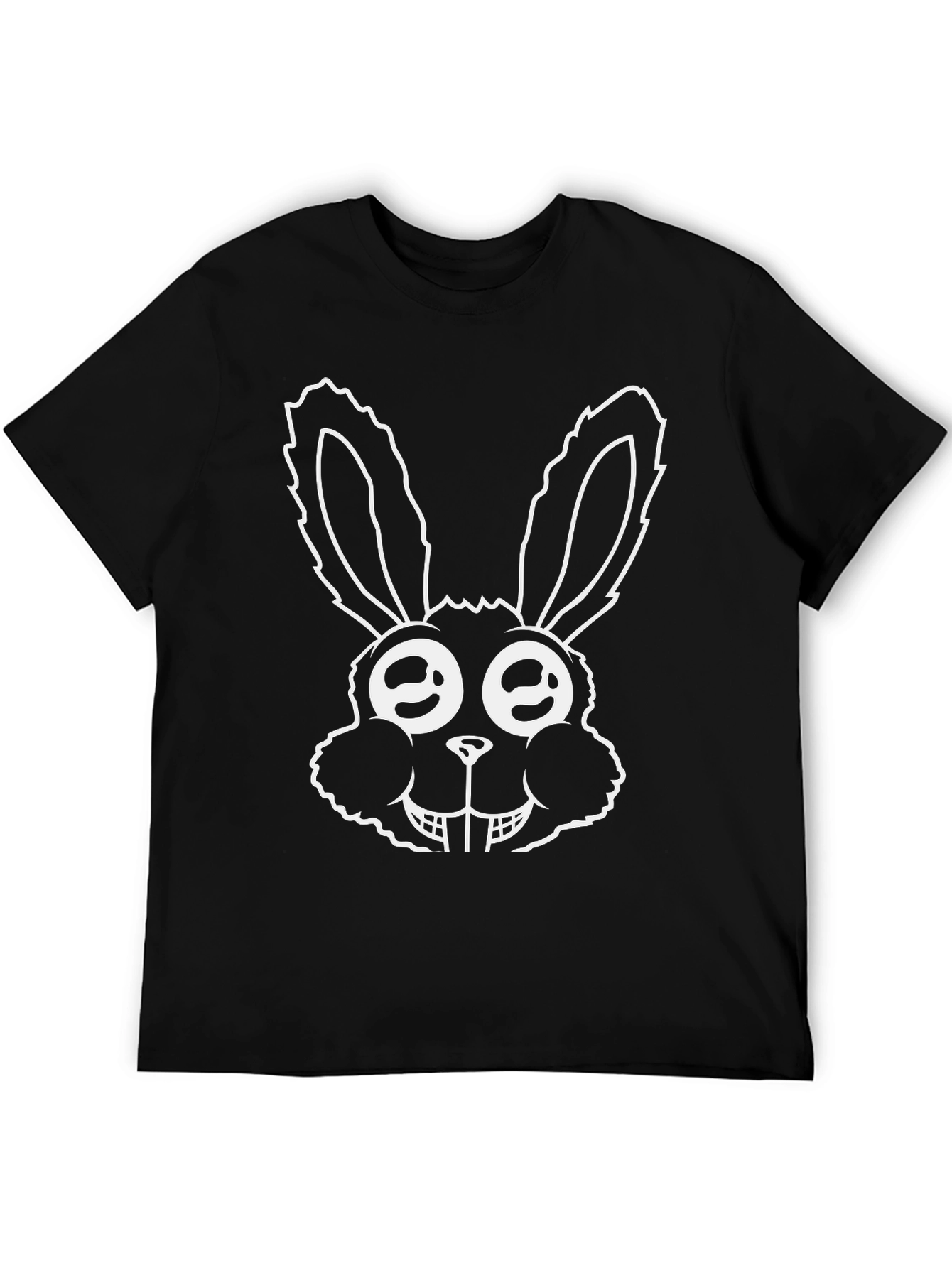 Black Funny Bunny Graphic Tee - Black Cotton T-Shirt view 5