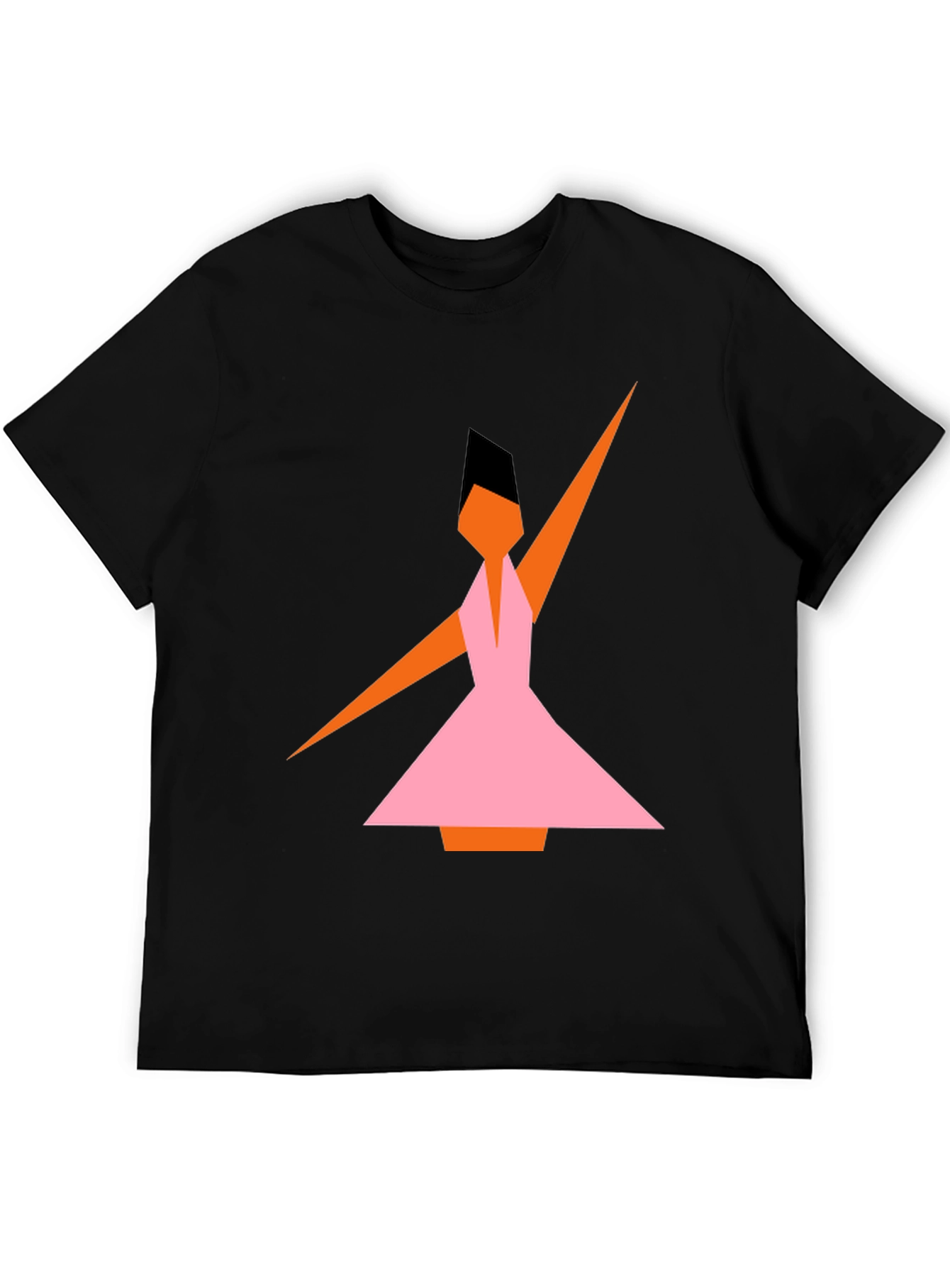 Black Geometric Dance T-Shirt - Abstract Style view 5