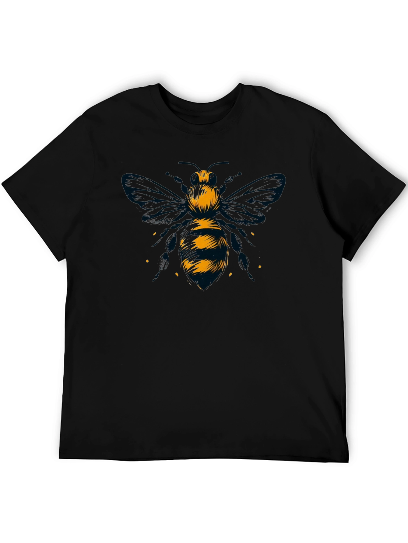 Black Bee Graphic Tee - Black Cotton T-Shirt view 5