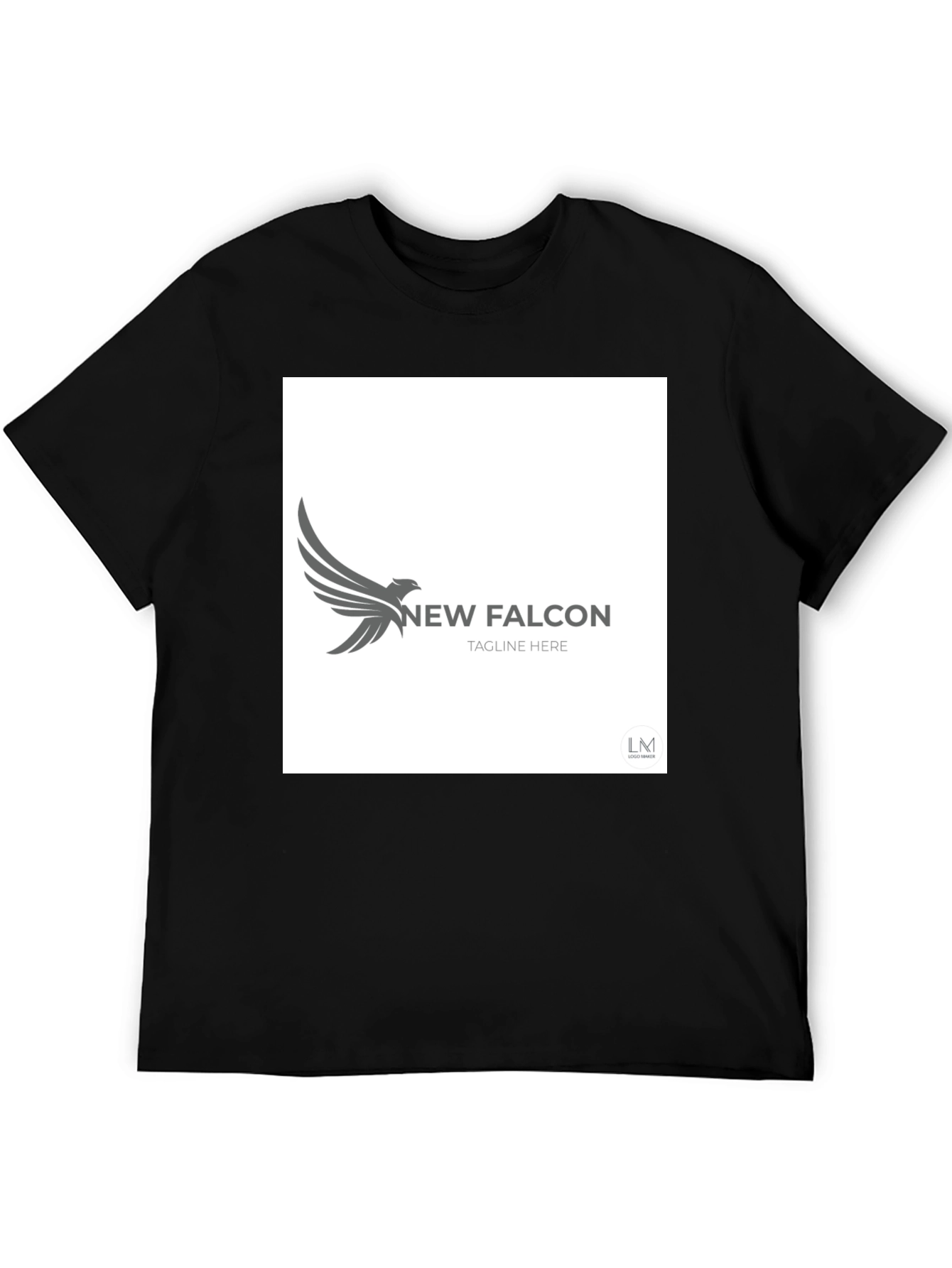 Black New Falcon Graphic Black T-Shirt view 5