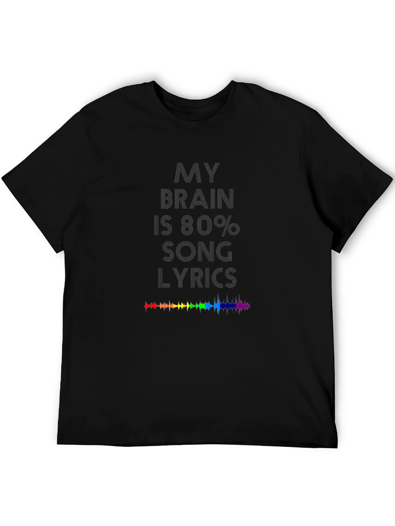 Black My Brain is 80% Song Lyrics T-Shirt view 5