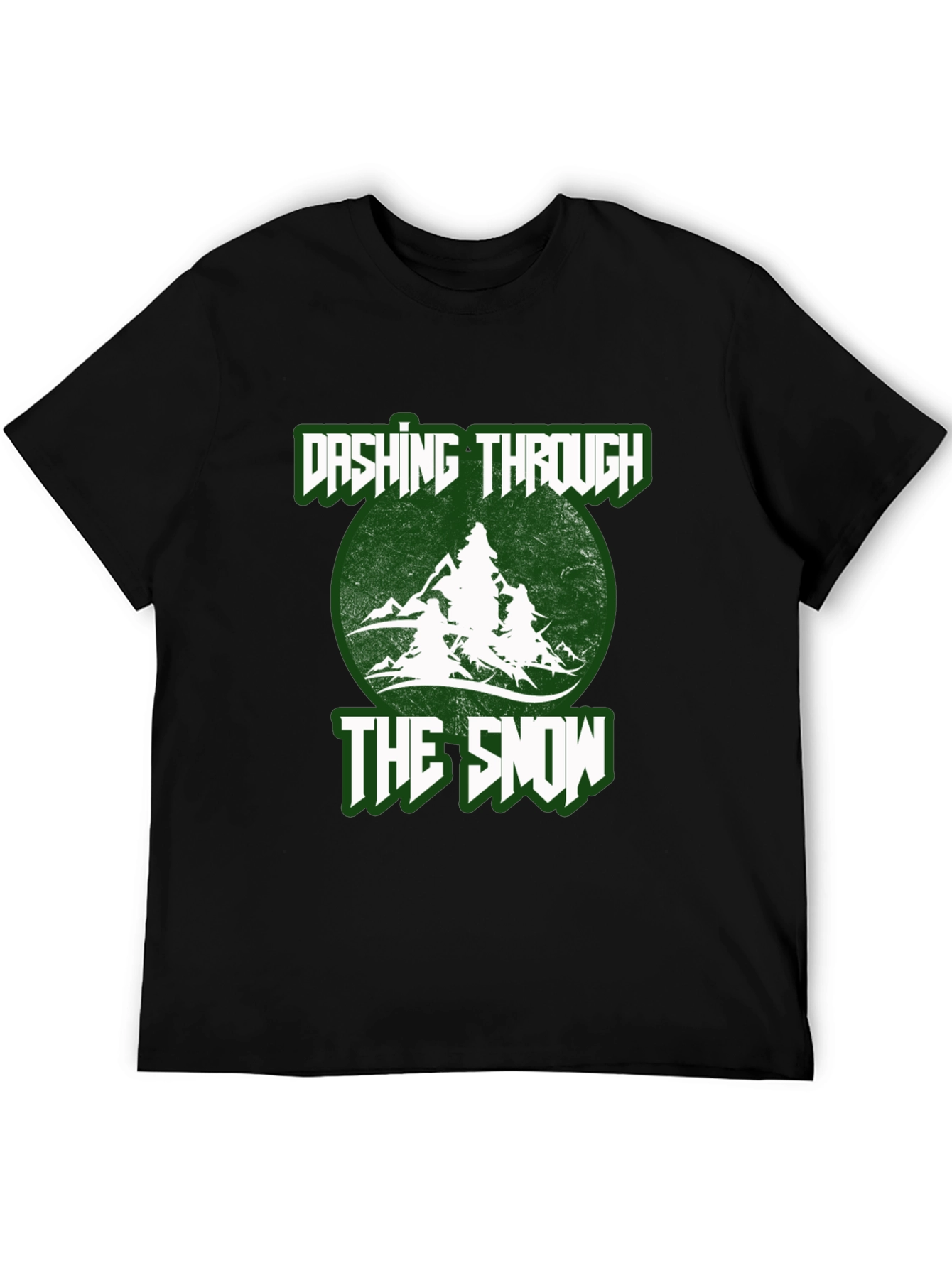 Black Dashing Through The Snow Holiday T-Shirt view 5