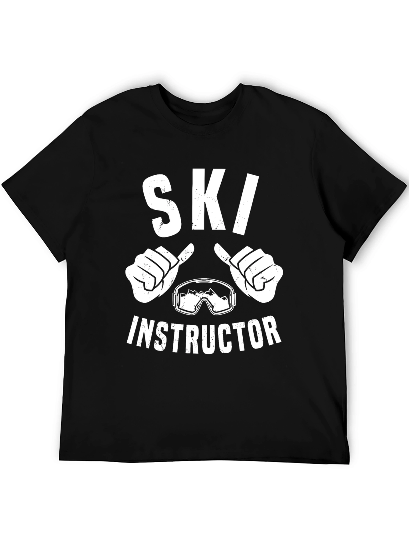Black Ski Instructor Graphic T-Shirt view 5