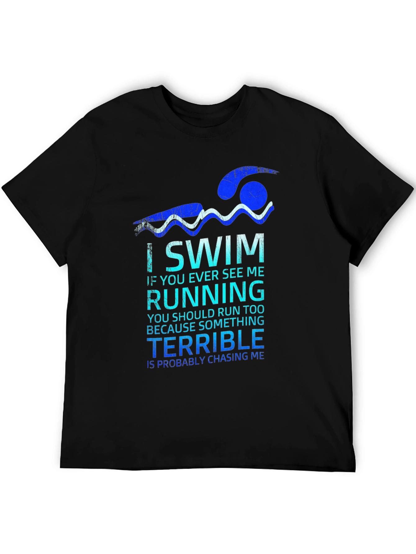 Black I Swim Terrible Chasing Me Graphic Tee view 5