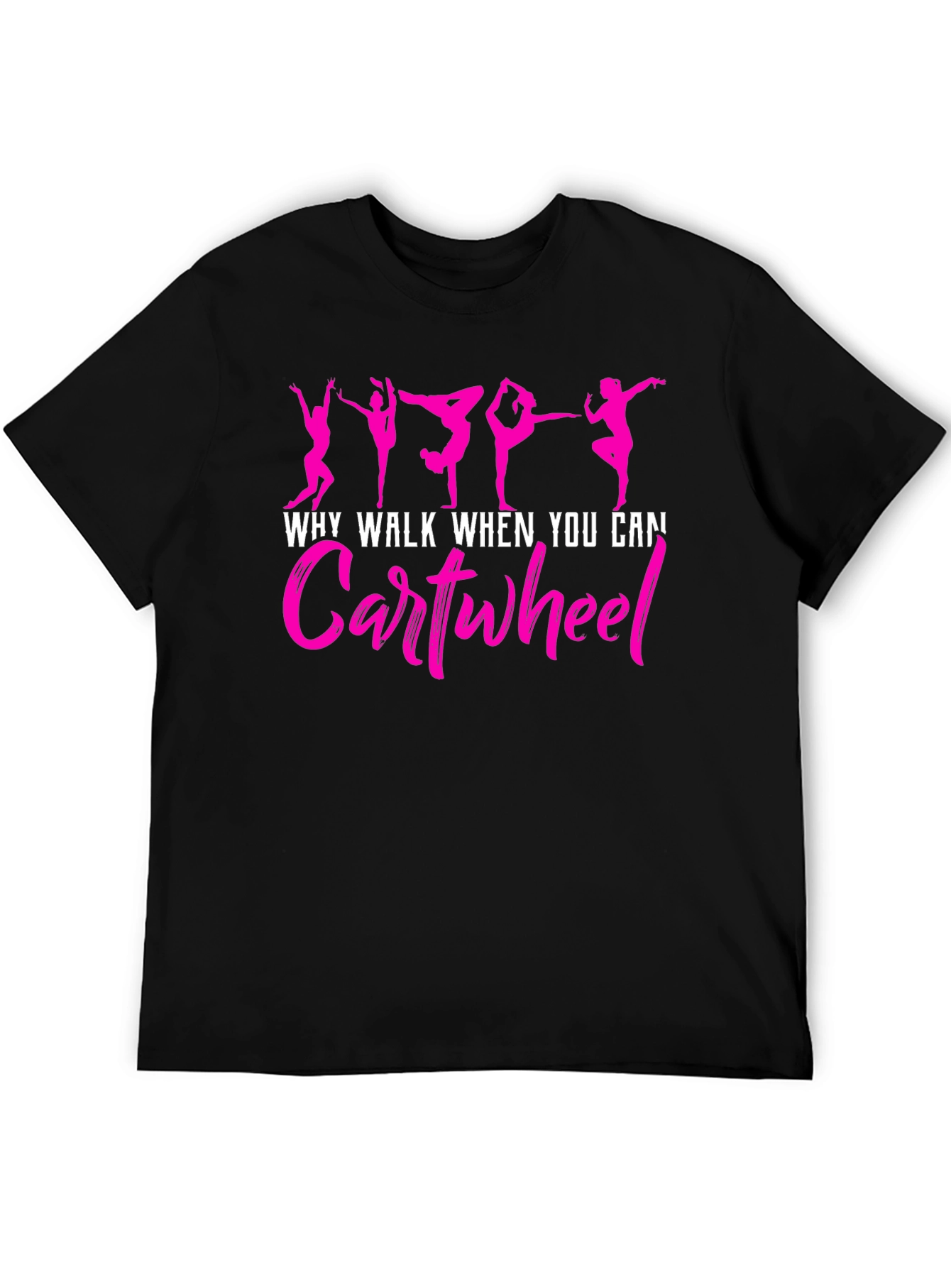 Black Gymnast Cartwheel Graphic Tee - Black view 5