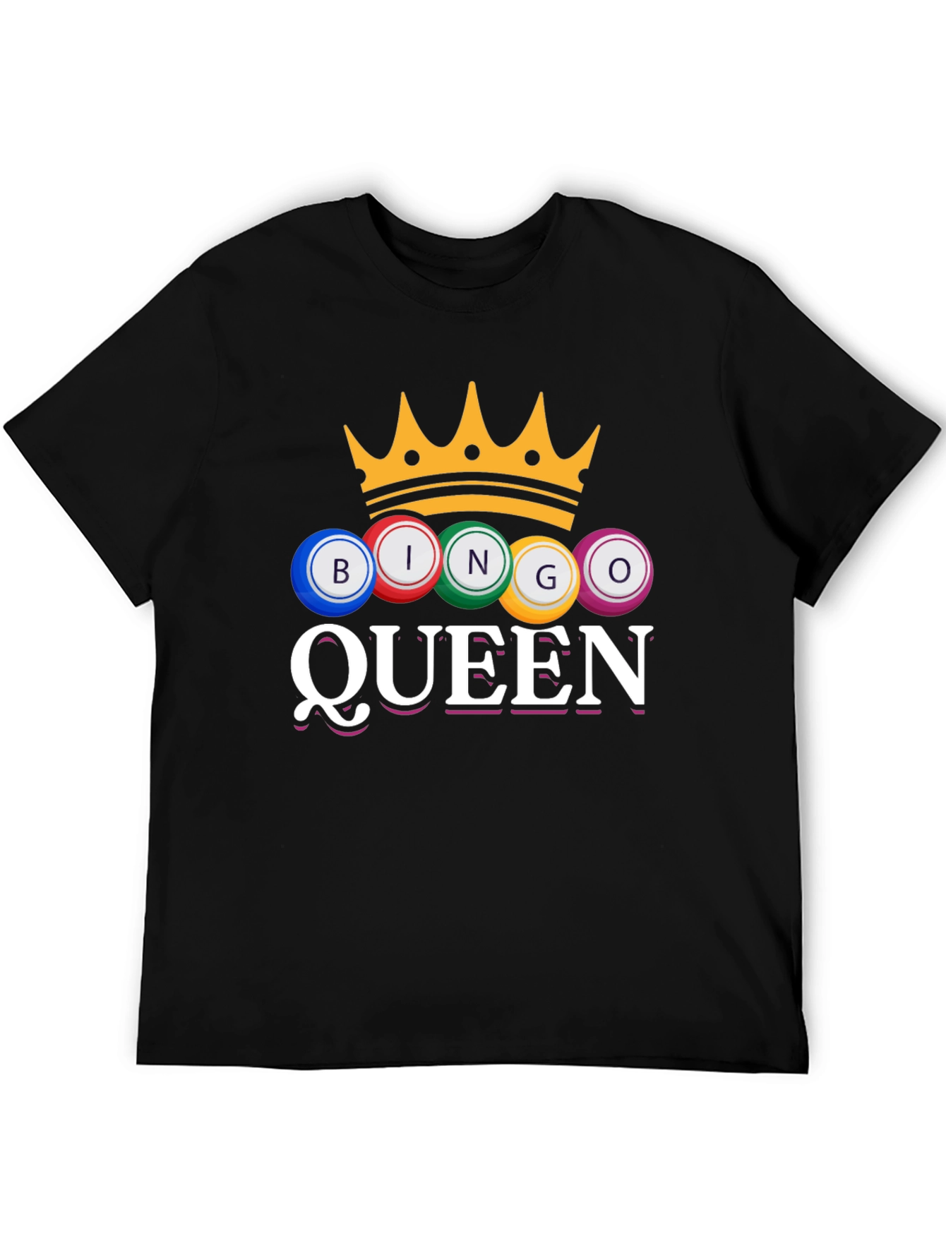 Black Bingo Queen T-Shirt Crown Game Night Tee view 5