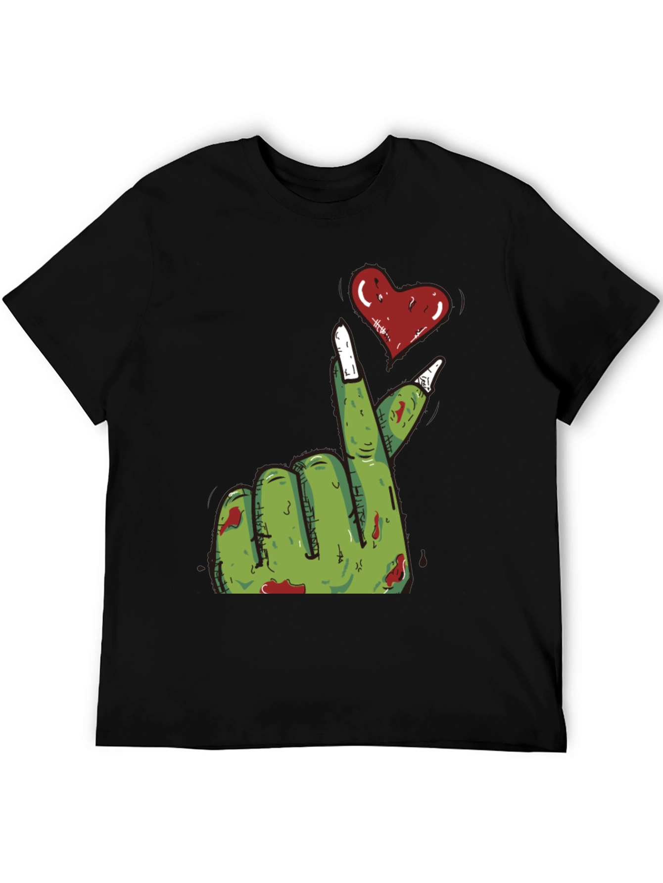 Black Zombie Love Hand T-Shirt - Black view 5