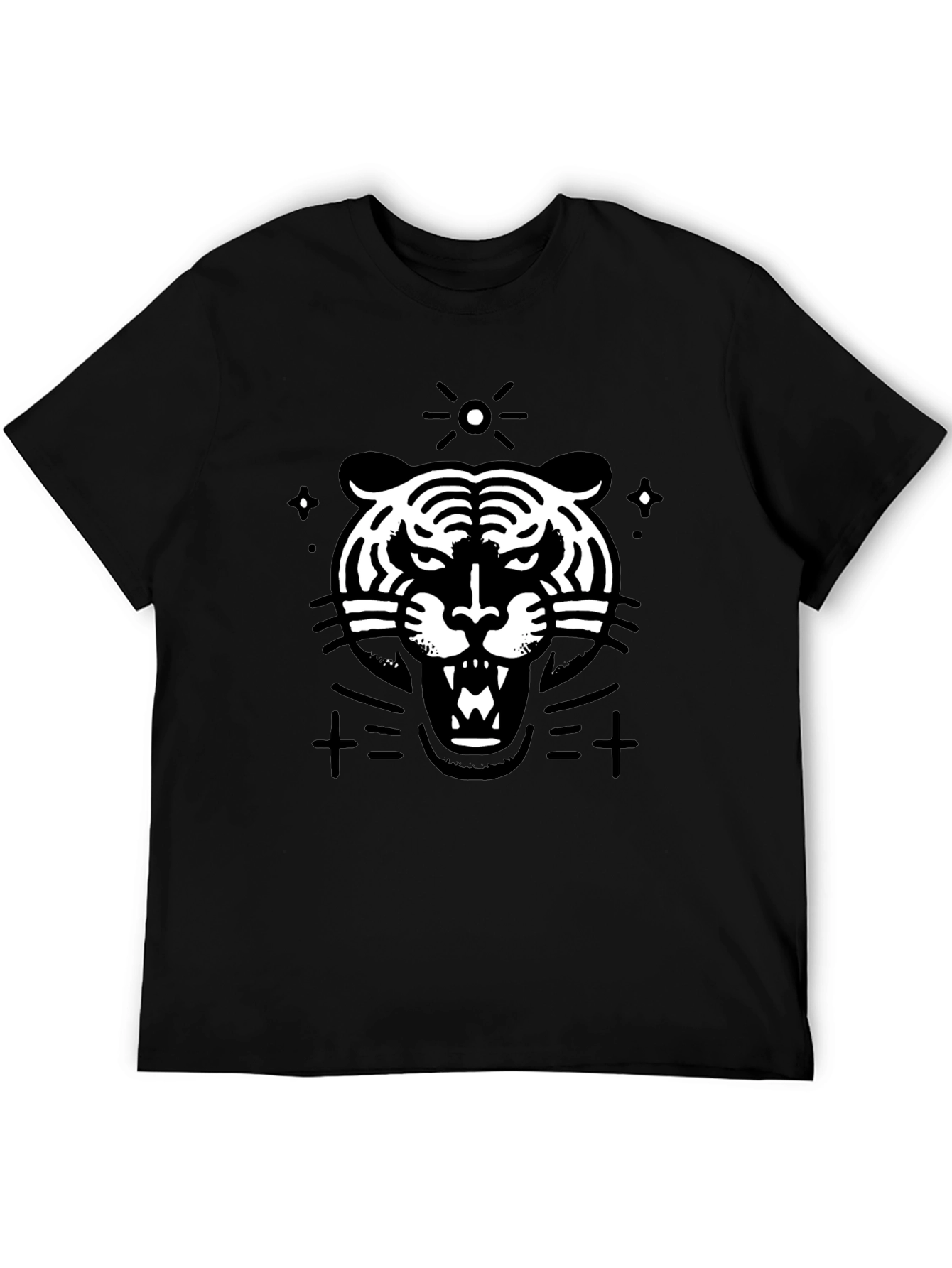 Black Roaring Tiger Graphic Tee - Black view 5