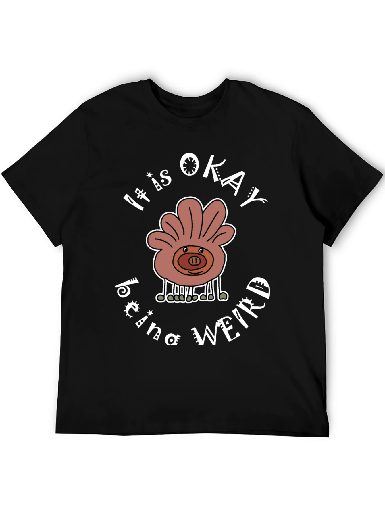 Black It Is Okay Being Weird T-Shirt view 5