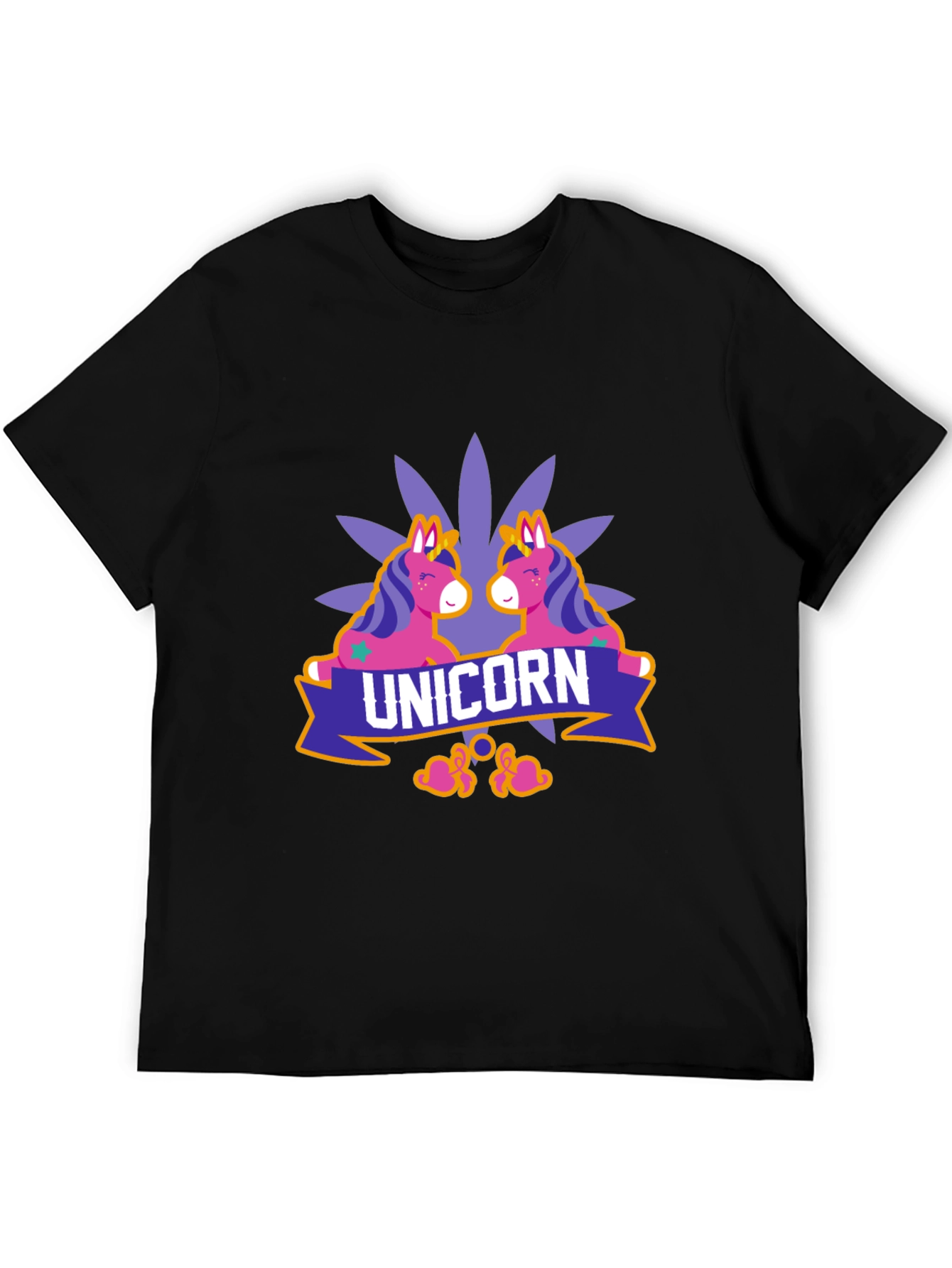 Black Unicorn Graphic Print Black T-Shirt view 5