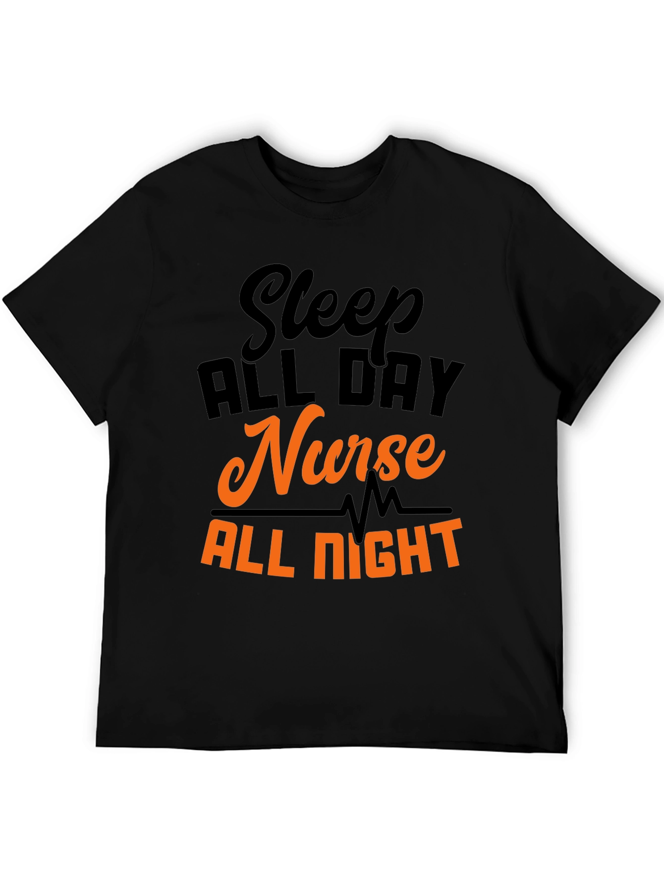Black Sleep All Day Nurse All Night T-Shirt view 5