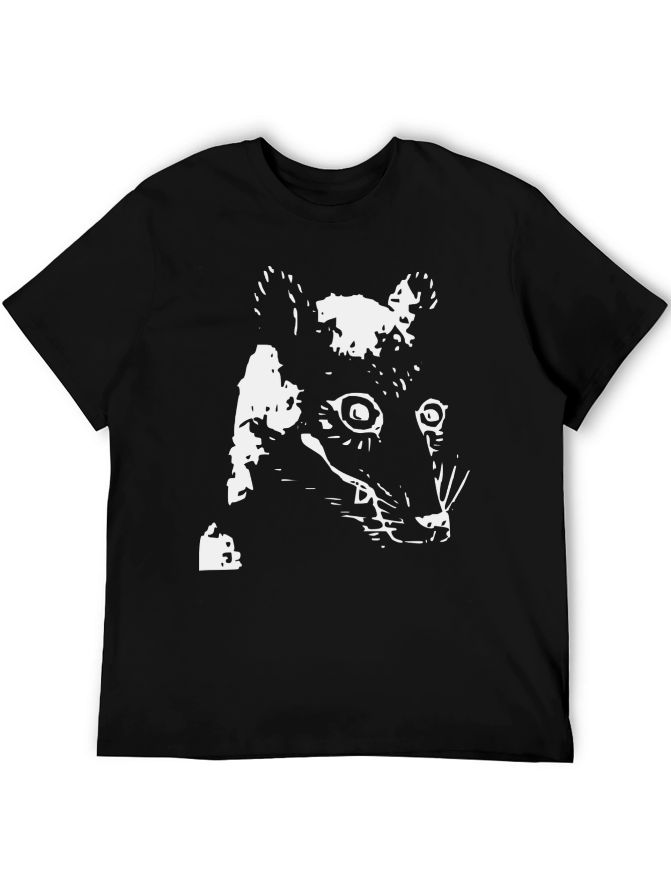 Black Cool Black T-Shirt with Opossum Design view 5