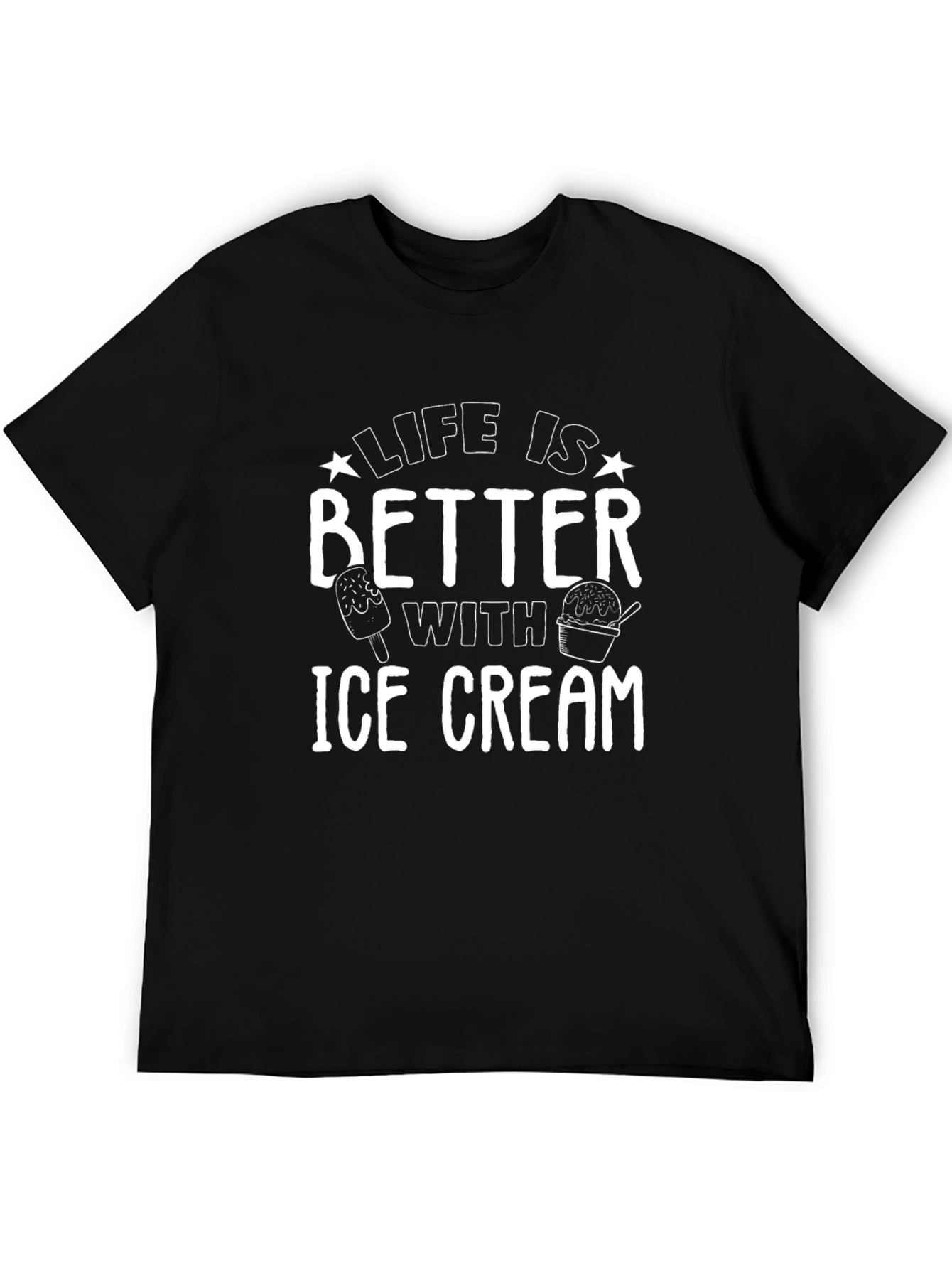Black Life is Better With Ice Cream Graphic T-Shirt view 5