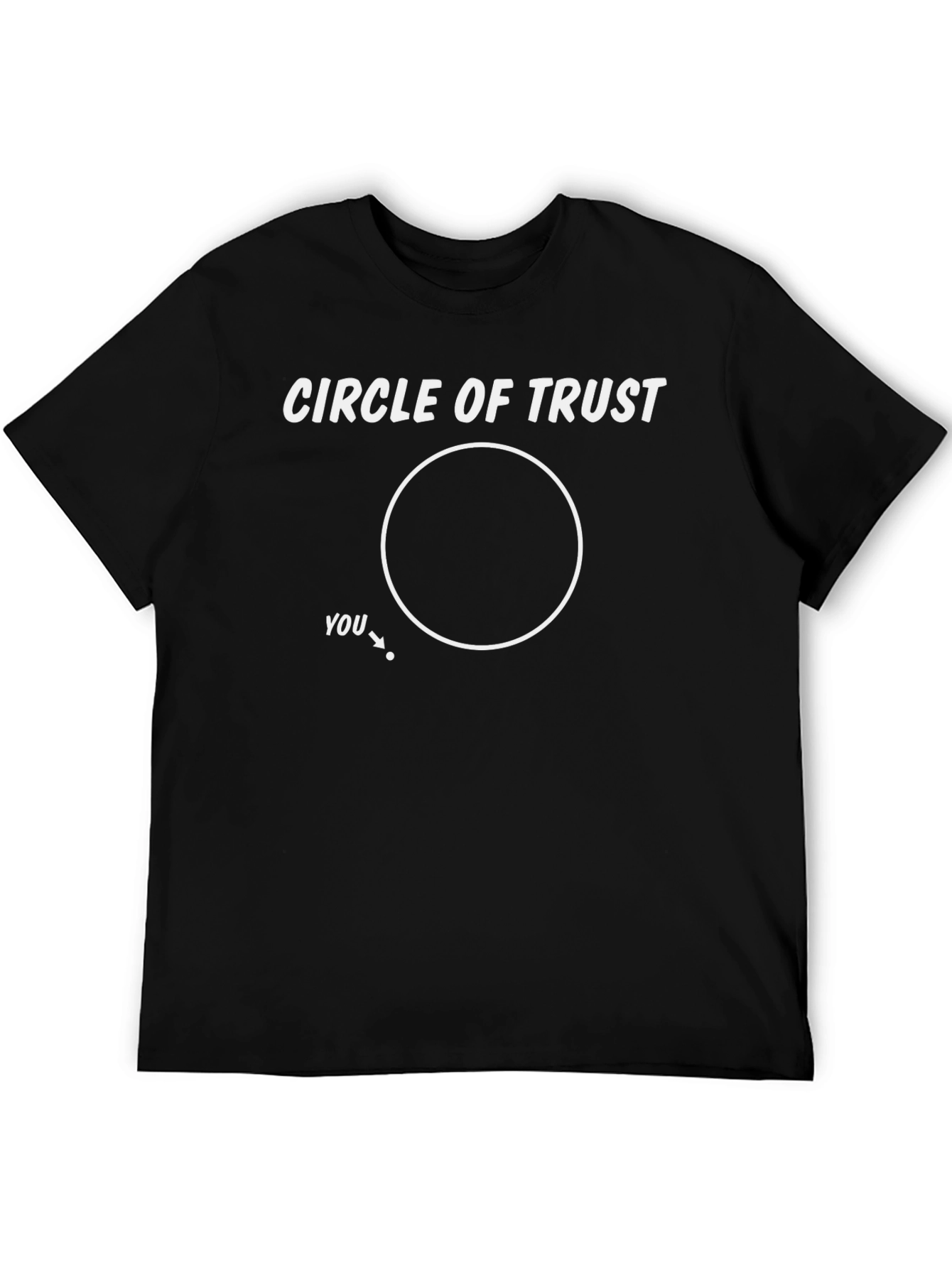 Black Circle of Trust Graphic Tee - Mens Humor T-Shirt view 5