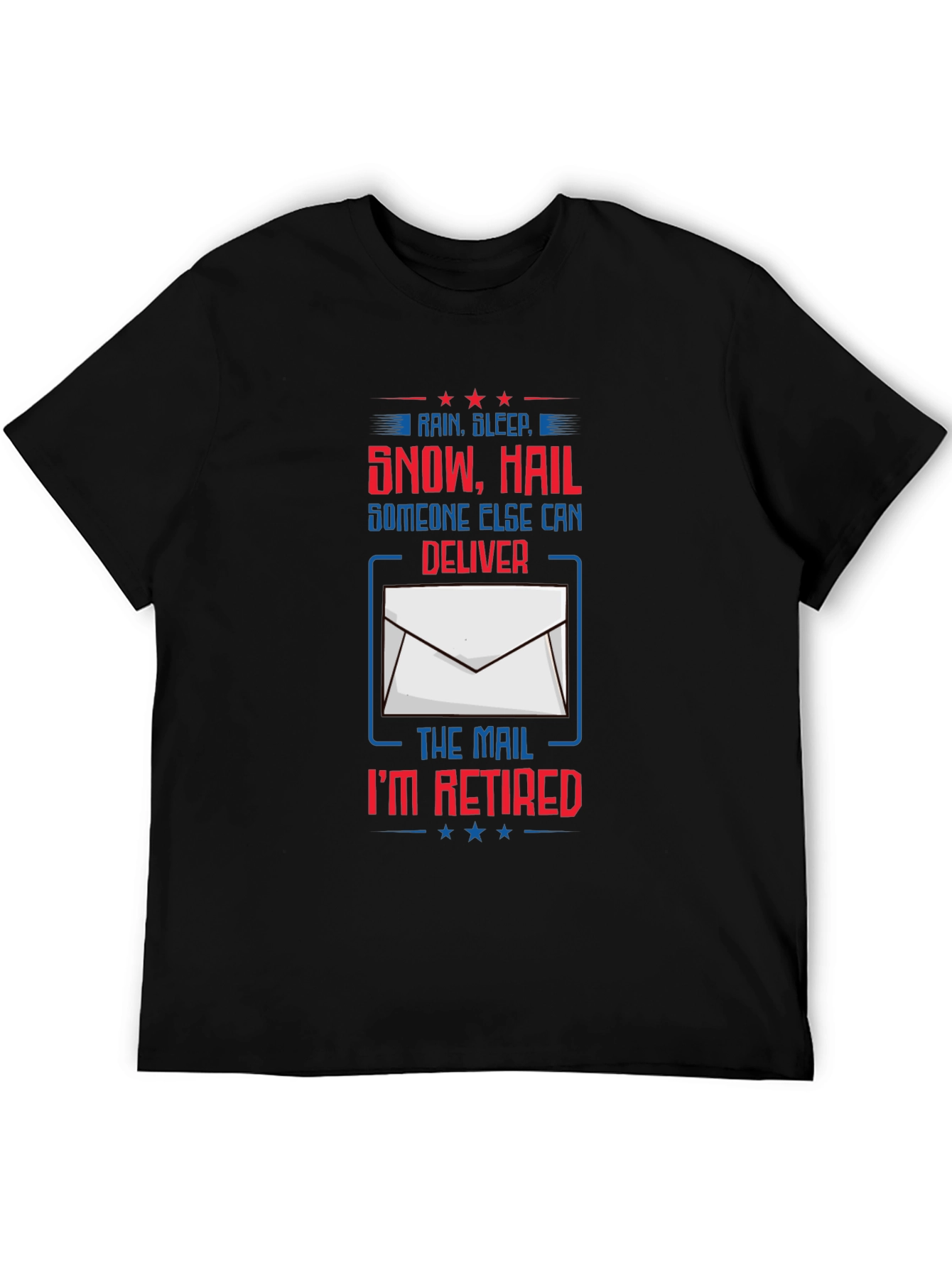 Black Retired Mail Carrier T-Shirt view 5