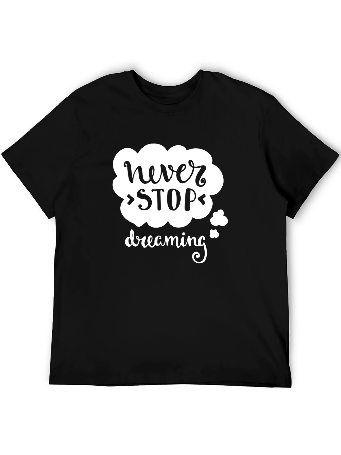 Black Never Stop Dreaming Graphic Tee - Black Cotton Blend view 5
