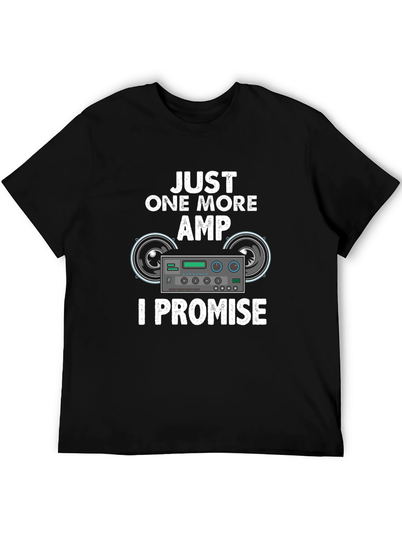 Black Just One More Amp T-Shirt, Music Lover Tee view 5