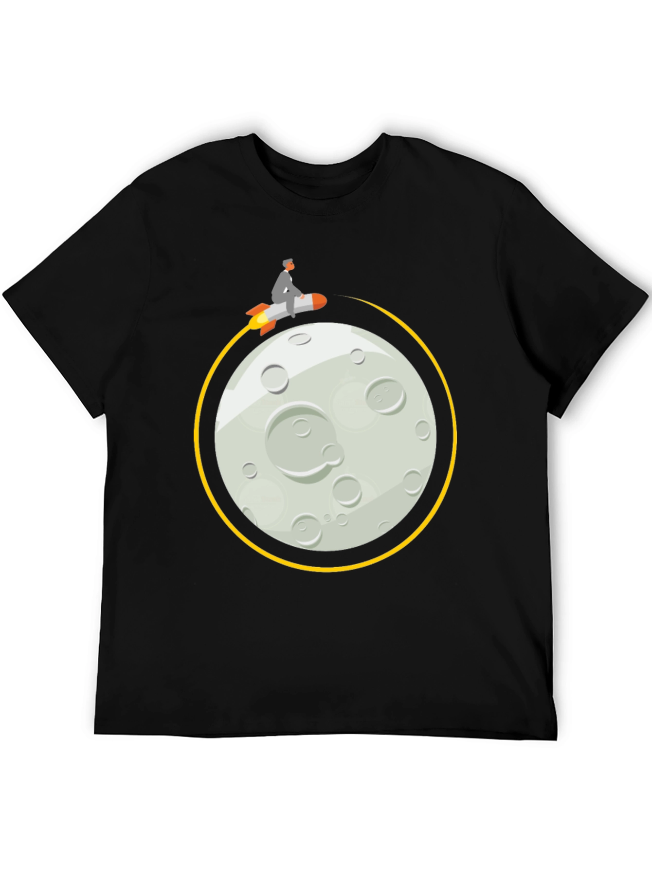 Black Rocket Man on the Moon T-Shirt view 5
