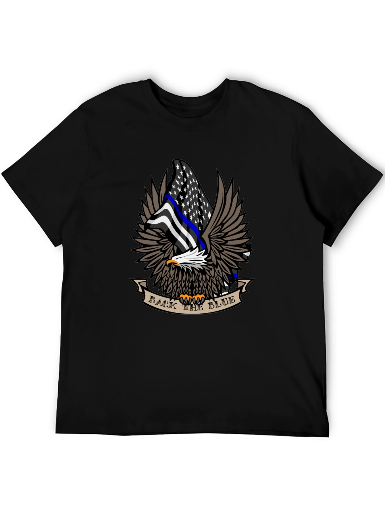Black Back the Blue Eagle Graphic T-Shirt view 5