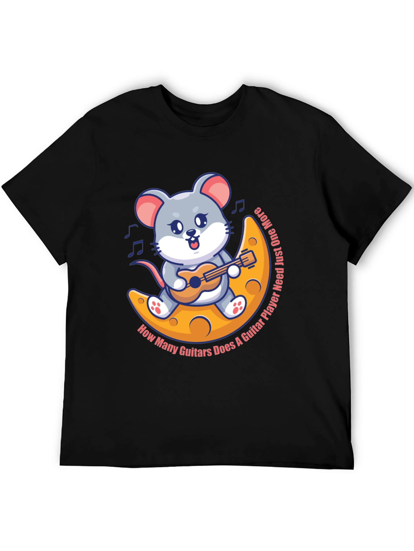 Black Mouse Guitarist T-Shirt - Musician Cartoon Tee view 5