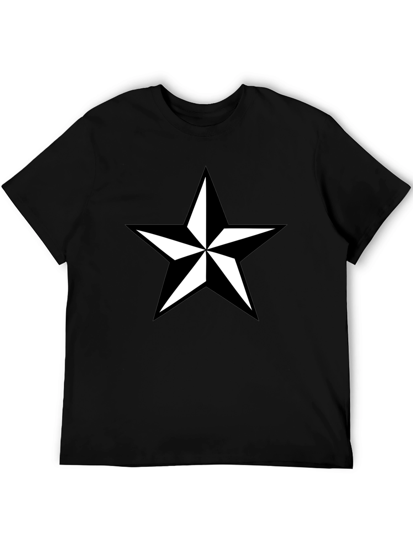 Black Black T-Shirt with White Star Graphic view 5