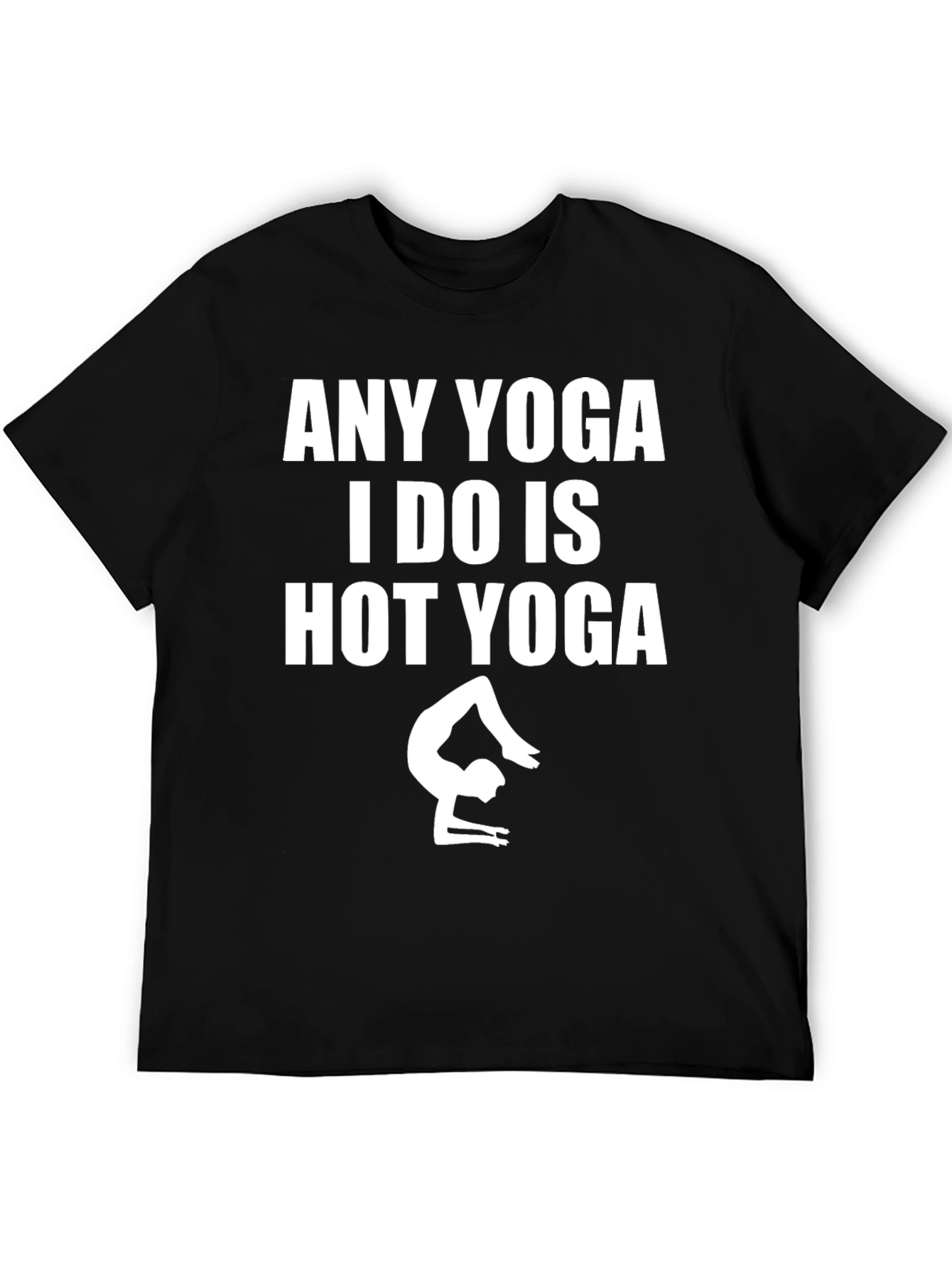 Black Funny Hot Yoga T-Shirt - Men's Graphic Tee view 5